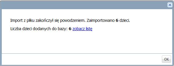 Aby dziecko pojawiło się w systemie, w odpowiedniej kartotece należy zaktualizować dane w systemie (patrz Ćw.