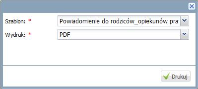 4. Zaznacz uczniów, dla których chcesz wydrukować powiadomienia.