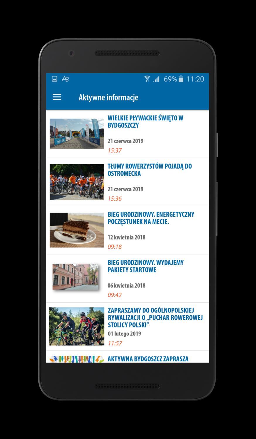 Dział: Aktywne Informacje Aktywne informacje W układzie tabelarycznym prezentowane najnowsze informacje dotyczące Aktywnej Bydgoszczy i Rywalizacji o Puchar Rowerowej