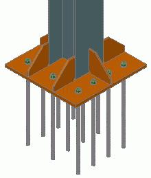 Narzędzia pozwalające na tworzenie połączeń podstawy słupa znajdują się w Menadżerze połączeń w zakładce Blachy