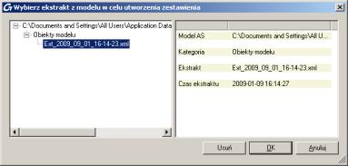 Przykład: Utwórz zestawienie materiałów na podstawie utworzonego wcześniej pliku informacji (ekstraktu) z modelu 1.