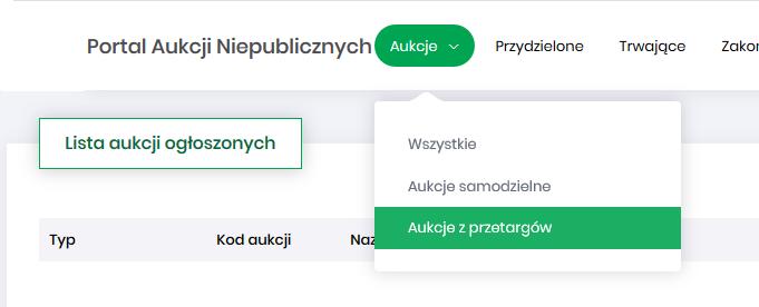 10 Aukcje z przetargu Są to aukcje przeprowadzane jako tzw. dogrywki do postępowań przetargowych.