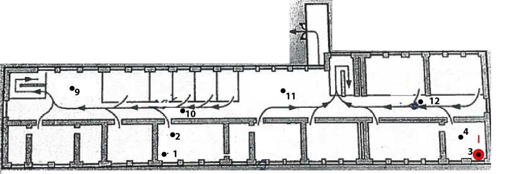 Sprawozdanie: nr 0110101018/RLAN_BIA02 Strona 12 z 17 C. Badany obiekt Lokalizacje punktów pomiarowych przedstawiono na Rys.