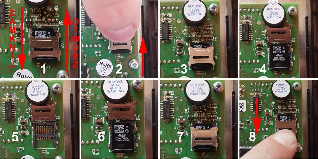 2.3.2. WYJĘCIE I WŁOŻENIE KARTY MICRO SD STEROWNIKA Na karcie MicroSD sterownika przechowywana jest cała aktualna konfiguracja (informacja o pojazdach, odbiorcach, tankowaniach itd.
