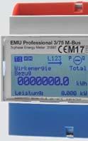 LICZNIKI ENERGII CZYNNEJ POMIAR W SIECI 3-FAZOWEJ 4-PRZEWODOWEJ - SERIA EMU ALLROUNDER - pomiar energii czynnej, - pomiar półpośredni przez przekładnik prądowy 1 lub 5 A, - pomiar