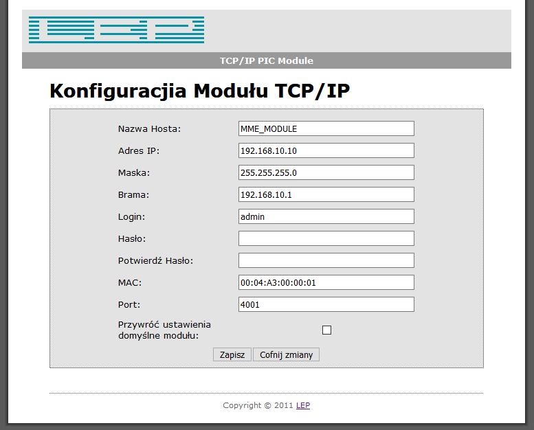 IOT - MODUŁ KOMUNIKACYJNY MME42 Aktualizacja: 2018-05-15 Strona 5 z 8 W razie wątpliwości najlepiej skonsultować się z administratorem sieci ponieważ prawidłowe ustawienie tych parametrów ma