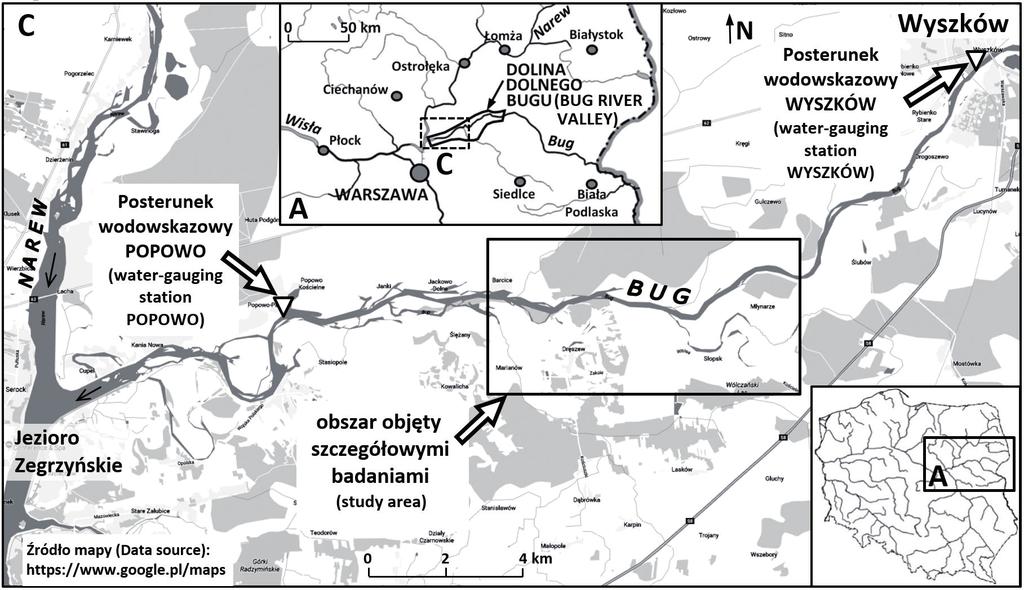 Obszar badań Badania przeprowadzono w najbardziej wysuniętej na południowy zachód części Doliny Dolnego Bugu (Kondracki, 2009).