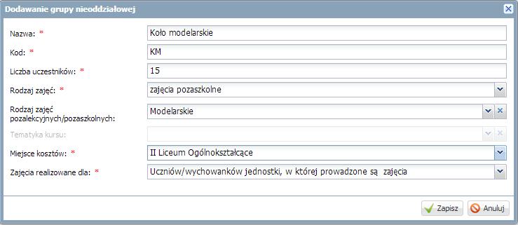 30 Materiały dla uczestnika instruktażu Kliknij przycisk Zapisz. 3.