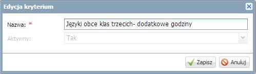 Opracowanie arkusza organizacyjnego 51 Kliknij przycisk Zapisz. 2. Zdefiniuj podziały w ramach dodanego kryterium. Wybierz kryterium w drzewie danych.