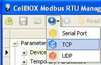 5.2.5.1 TCP Jeżeli ustawiliśmy protokół transmisji na TCP (Protocol) i tryb serwer (TCP Type), możemy połączyć się do urządzenia wciskająć przycisk Connect (czwarty od lewej strony aplikacji).