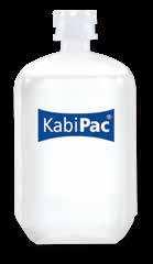 KabiPac Maksimum bezpieczeństwa przy minimum wysiłku Opakowanie KabiPac: opakowanie stojące wykonane z polietylenu, posiadające dwa niezależne porty zabezpieczone zatyczkami oznaczonymi strzałkami,