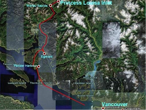 Żeglarze z Vancouver wielokrotnie spotykali się w różnych miejscach, ale jeszcze nigdy nie przypłynęło aż 5 polonijnych jachtów na wspólne spotkanie do miejsca odległego o 100 Mil morskich od