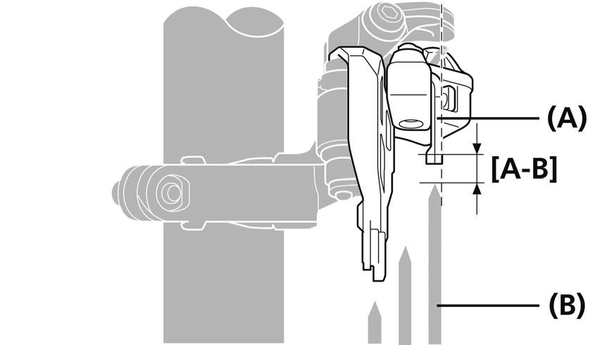 MONTAŻ Montaż przerzutki przedniej (konstrukcja potrójna) Typ na obejmę (FD-M9000/M8000/M672/M612) WSKAZÓWKI Sprawdzić ustawienie, przykładając klucz imbusowy do płaskiej powierzchni największej
