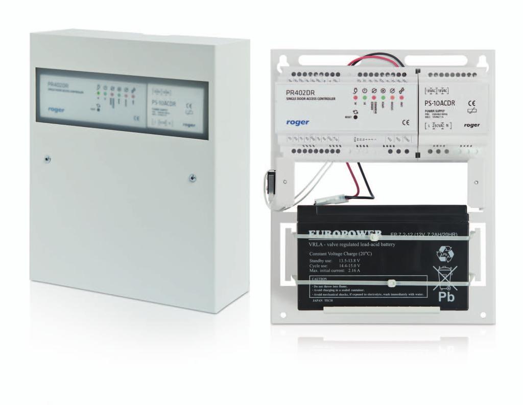 Zestawy kontroli dostępu Zestaw zawiera: Kontroler dostępu: PR402DR lub PR411DR Zasilacz transformatorowy PS-10ACDR Obudowę metalową z