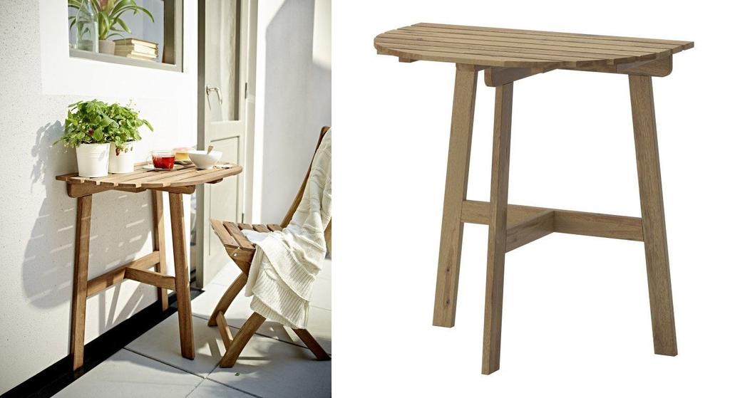 (Stół balkonowy ASKHOLMEN IKEA) Efektownie wyglądają małe, okrągłe stoliki, nadające balkonowi śródziemnomorski styl.