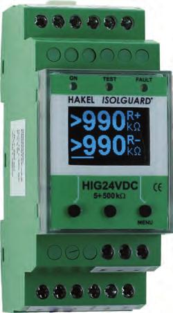 Przekaźnik kontroli stanu izolacji ISOLGUARD HIG24VDC Przekaźnik kontroli stanu izolacji produkcji firmy HAKEL typ ISOLGUARD HIG24VDC jest przeznaczony do monitorowania stanu izolacji układów IT