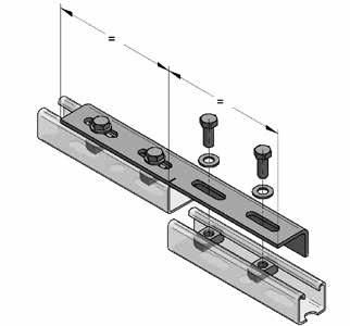 3 1 4 Instrukcja montażu łącznika szyn Element służący do przedłużenia szyn profilowych 45/26, 45/45, 45/60, 45/52, 45/75, 45/90, 45/120, 45/0 1 2 3 Akcesoria: Łącznik szyn