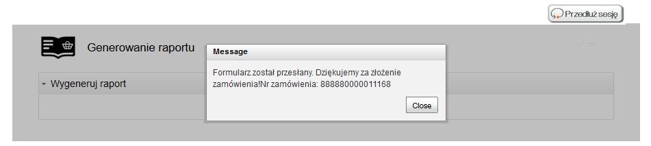 Generowanie raportu Wybieramy kafel generowanie raportu, pojawi się ekran z