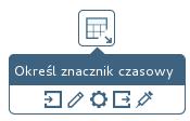 Umieść kursor myszy nad elementem źródłem danych. Po chwili zostanie narysowany zbiór ikon reprezentujących akcje związane z tym elementem.