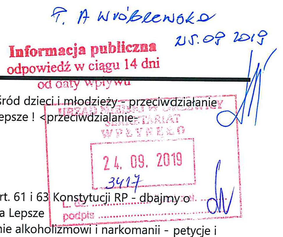 urzad@samorzad.pl dwnik@nik.gov.pl 1.- ~3..Uf. -~- -- -' _J! Of'.cjalny Wniosek i ~et~c~a na m~cy art. 61 i 63 K <t_~ 1.t.~.~j! ~P.. ::. Qbajmy :o~'.