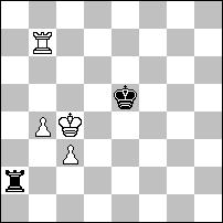 K:d5 Kf6 9 pochwała nr 701 - Tadeusz LEHMANN Zdjęcie podwójnej kontroli pola matowania. Otwieranie linii białych figur. 1.W:e7 Wf1 2.