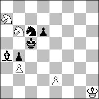 Echo diagonalno ortogonalne. 1.g:h3 Hh1 2.Wh4 f4# 1.b:a5 H:a5 2.Ga7 b6#.