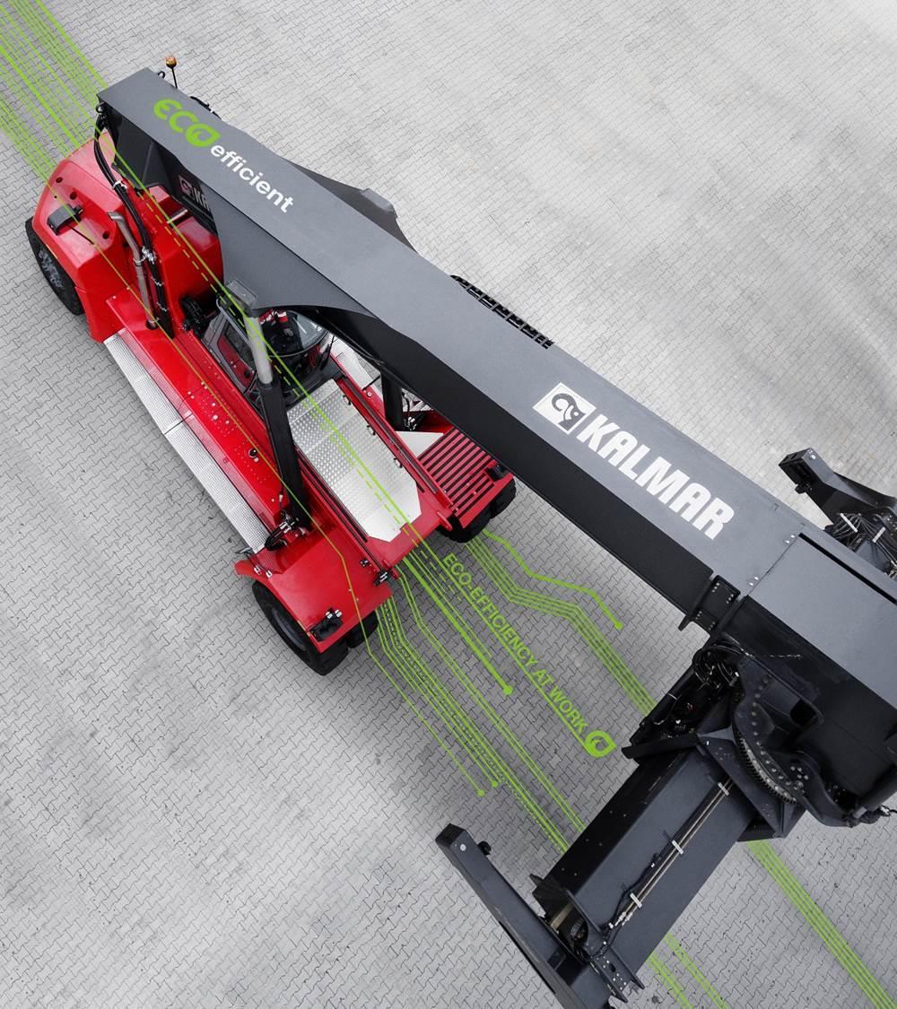 KALMAR Eco Reachstacker Gwarancja poziomu zużycia paliwa, nawet do 40% mniej Zmniejszona emisja spalin