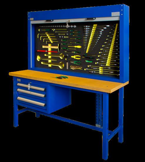 PERFEKCYJNIE DOPASOWANE ROZWIĄZANIA Stoły warsztatowe z tablicą cieni 96/3 Stół warsztatowy wymiary: 1200 x 1400 x 760 mm waga: 166,5 kg z podwoziem i