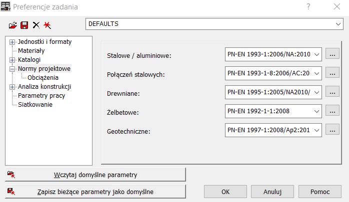 W zakładce MATERIAŁY możemy zmienić domyślny materiał wybierając go po prawej stronie z listy rozwijalnej.