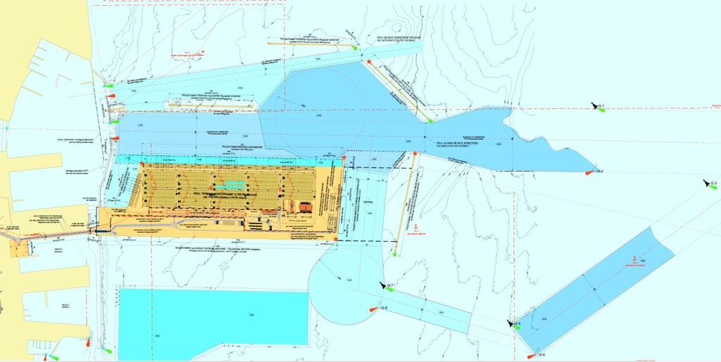 Budowa falochronów bezpośrednio przyległych do pirsu, Budowa rozpraszaczy falowania, Pogłębienie nowych basenów portowych i toru podejściowego do Portu Zewnętrznego, Budowa placów składowych i
