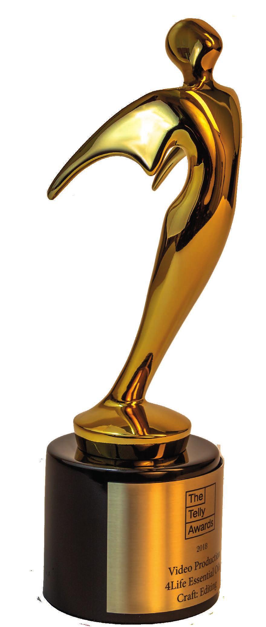 4LIFE ZDOBYWA 6 NAGRÓD TELLY Po raz pierwszy w historii firmy 4Life zdobyła aż sześć nagród Telly Awards, w tym dwie złote i jedną srebrną.