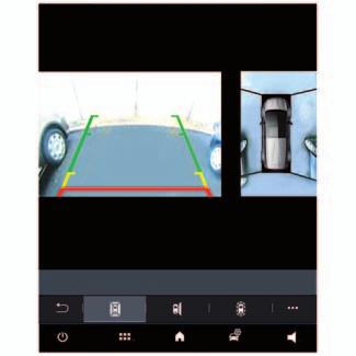Kamera 360 (2/2) 1 Sprawdź otoczenie pojazdu! Sprawdź otoczenie pojazdu! 1 1 Wybór kamery Można także zmienić widok wyświetlany na ekranie multimedialnym.
