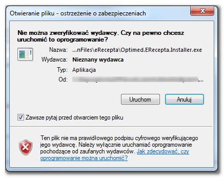 Wyświetlone zostanie okno konsoli. UWAGA!!! OKNA KONSOLI NIE MOŻNA ZAMKNĄĆ!