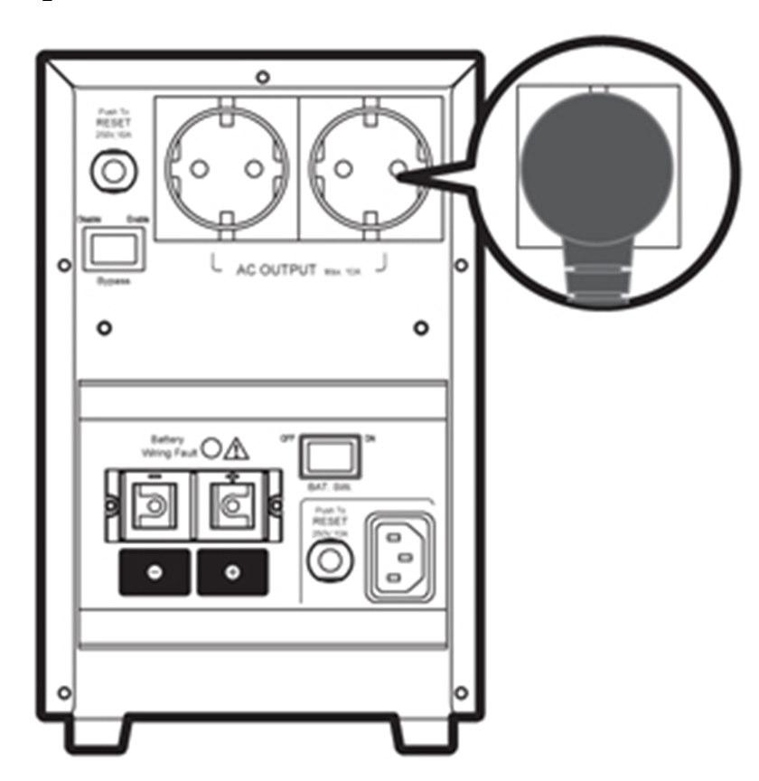 KROK2 - Podłącz urządzenia do gniazd AC. KROK3 - Podłącz akumulatory do gniazd BATTERY INPUT.