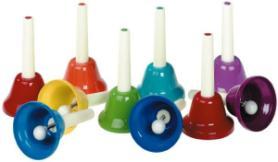 Muzykowanie z pomocą kolorowych dzwonków i tub jest wspaniałym wstępem do nauki gry na instrumentach.