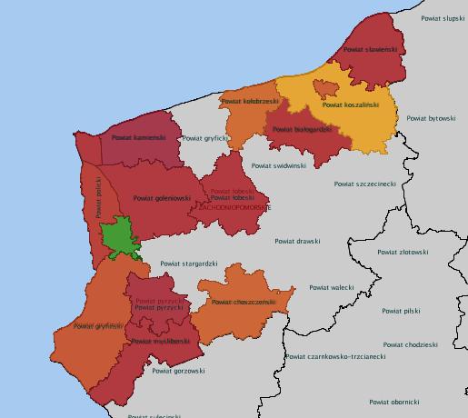 Powiat Powiat świdwiński (zachodniopomorskie) Ogółem DOMY POMOCY SPOŁECZNEJ JEDNOSTKI SPECJALISTYCZNEGO PORADNICTWA KLUBY INTEGRACJI