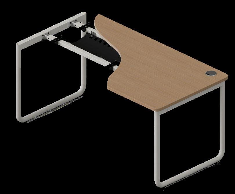 Patented solutions Opatentowane rozwiązania The table s base is made of a rectangular top rail joined to a U-shaped tubular frame using a welded joint.