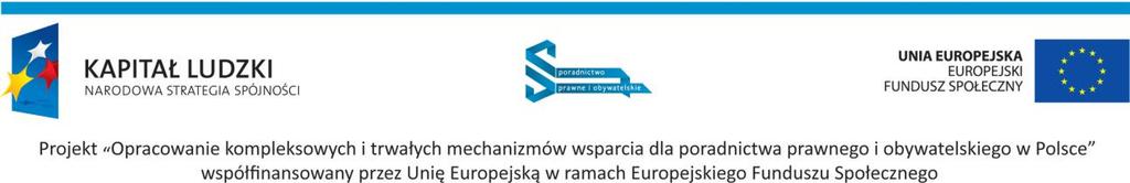 REGULAMIN REFUNDACJI KOSZTÓW DOJAZDU UCZESTNIKÓW NA KONGRES PORADNICTWA PRAWNEGO I OBYWATELSKIEGO ORGANIZOWANEGO W RAMACH PROJEKTU: Opracowanie kompleksowych i trwałych mechanizmów wsparcia dla