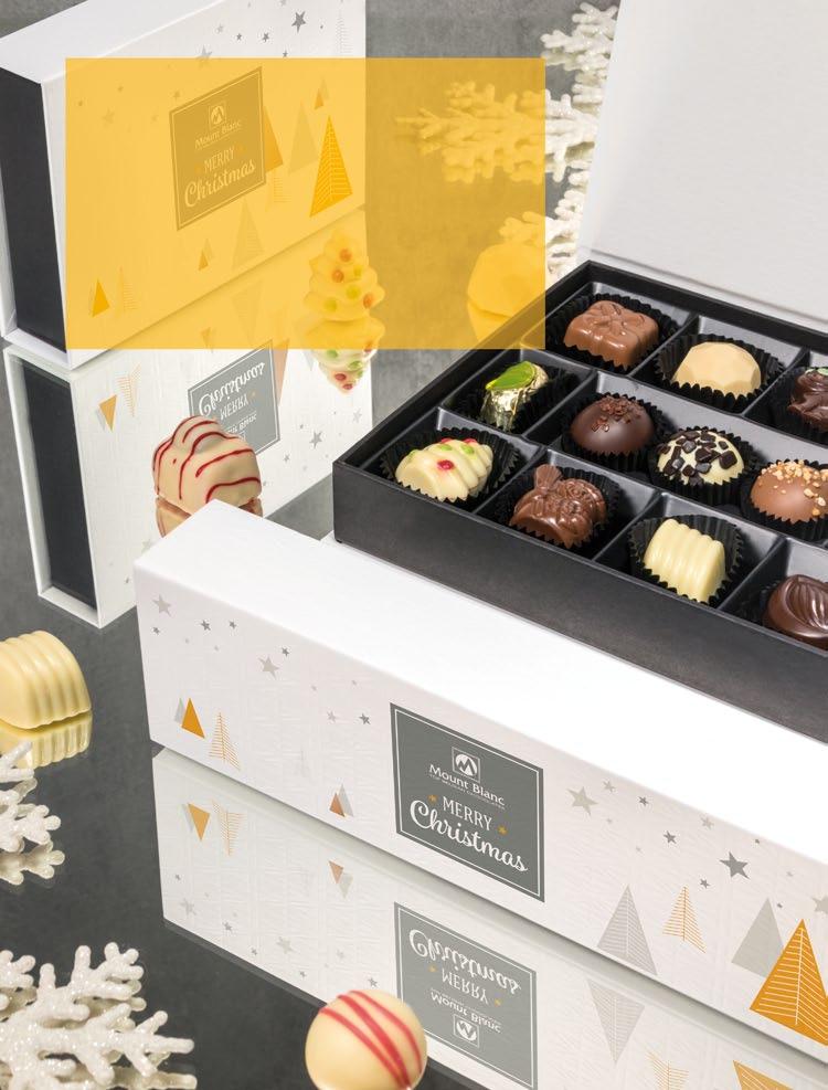 Chocolate BoxES Ekskluzywne bomboniery ze świątecznymi motywami, w których kryją się wspaniałe belgijskie praliny.