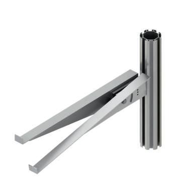 1 Material: aluminium, Color: RAL palette Weight: 0,204 kg podpora półki regulowana lewa