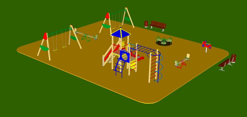 Szacunkowa wartość projektu: 30.000 PLN, okres realizacji: 2012-2013. Rysunek 1. Przykładowy plac zabaw dla miejscowości Borucin Źródło: Urząd Miasta i Gminy w Pleszewie. 5.