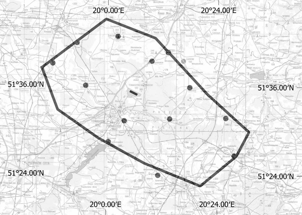 VISUAL OPERATION CHART TOMASZOW MAZOWIECKI (EPTM) AD ELEV 184 TOMASZOW TOWER TOMASZOW APPROACH FIS WARSZAWA 119.450 130.250 MCTR EPTM : GND - 1050 m 125.