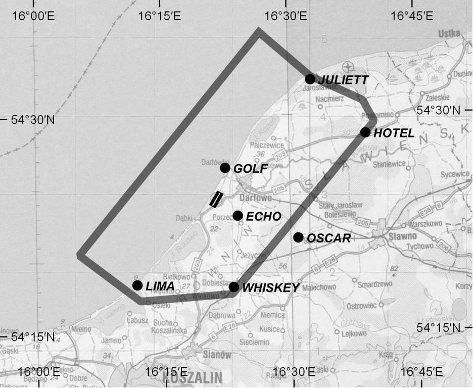 VISUAL OPERATION CHART FIS GDAŃSK 127.150 AIRSPACE: DARLOWO APPROACH 133.000 AD ELEV 3 DARLOWO TOWER 129.