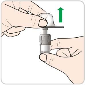Otworzyć opakowanie tak, aby odsłonić biały tłok strzykawki, ale nie wyjmować strzykawki z opakowania.