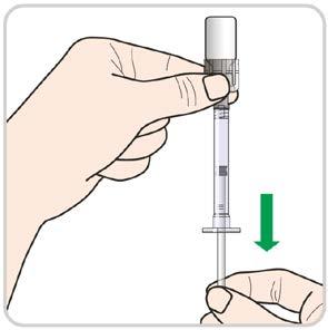 POWOLI odciągnąć biały tłok do oznakowania 0,1 ml poza przepisaną dawkę. Jest to ważne dla nabrania odpowiedniej dawki leku.