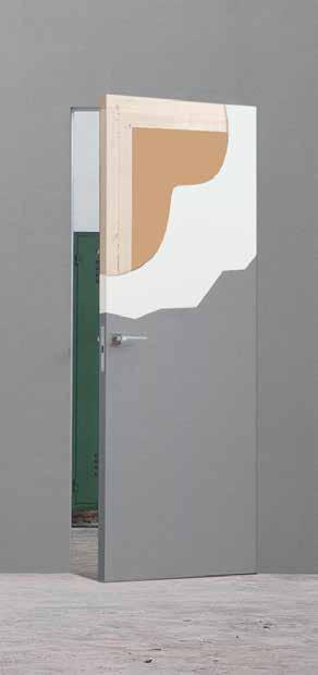 Drzwi rozwierane STANDARD 40 Ościeżnica aluminiowa z nafrezowaniem pod zawiasy ANSELMI ISTAR oraz zamek magnetyczny BONAITI SKRZYDŁO Skrzydło pokryte podkładem przygotowane jest zarówno do malowania
