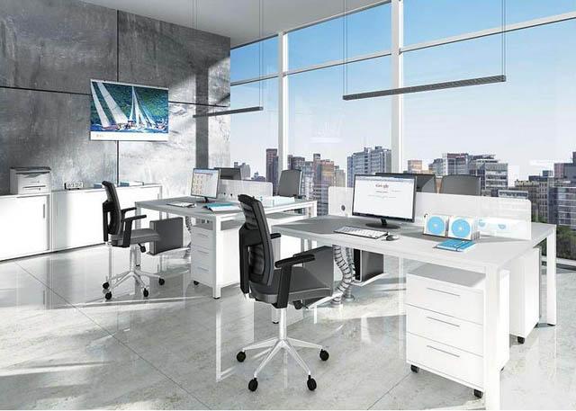 Efektowna i elegancka kolorystyka w połączeniu z różnorodnością form dają duże możliwości aranżacji powierzchni biur.
