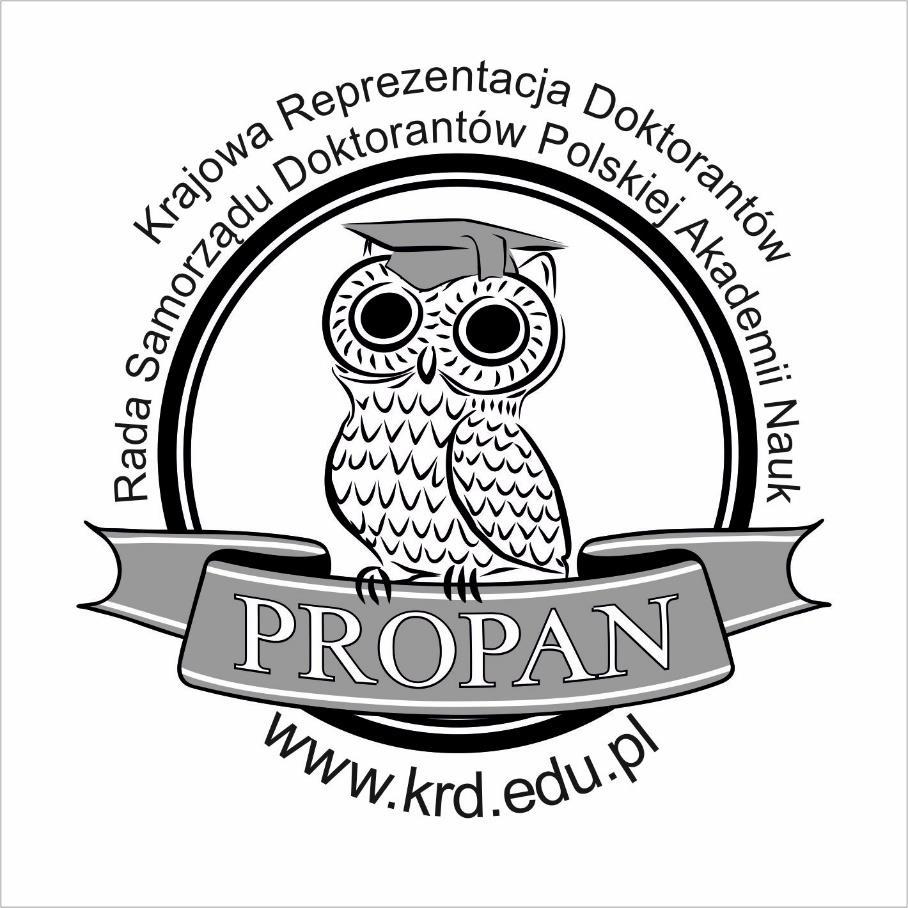 Konkurs na Najbardziej PRO-doktorancki Instytut Polskiej Akademii Nauk PROPAN 2019 organizowany przez Krajową Reprezentację Doktorantów oraz Radę Samorządu Doktorantów PAN Wniosek należy wypełniać na
