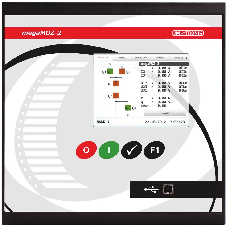 megamuz2 Uniwersalny sterownik polowy Przeznaczenie megamuz2 jest uniwersalnym sterownikiem polowym realizującym funkcje zabezpieczeniowe, pomiarowe, sterownicze, komunikacyjne, rejestracyjne i