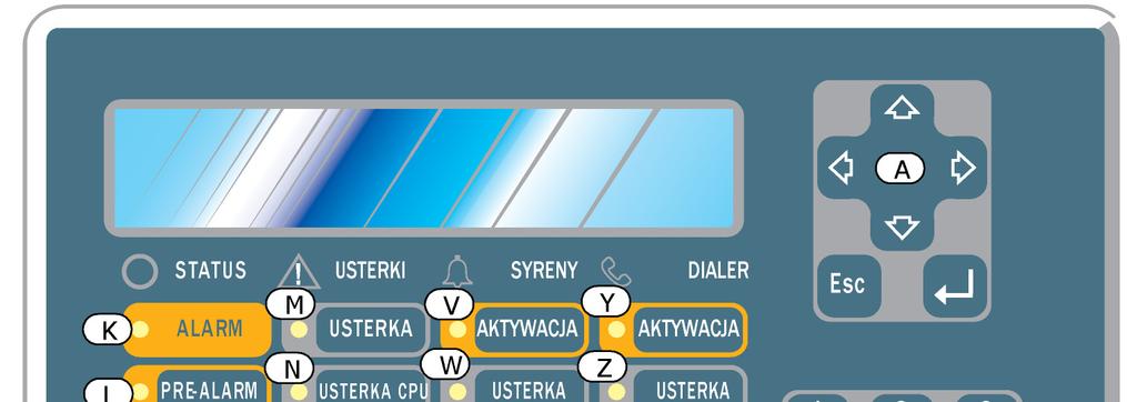 1.6 Urządzenie zdalnej sygnalizacji i obsługi - terminal wyniesiony Do magistrali RS485 można podłączyć maksymalnie cztery terminale wyniesione.